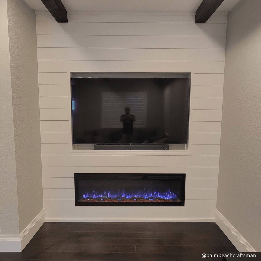Alt View 2. Touchstone Home Products - 65 in. Wall Mounted Recessed Sideline Fury Smart Electric Fireplace 1500W - Black.