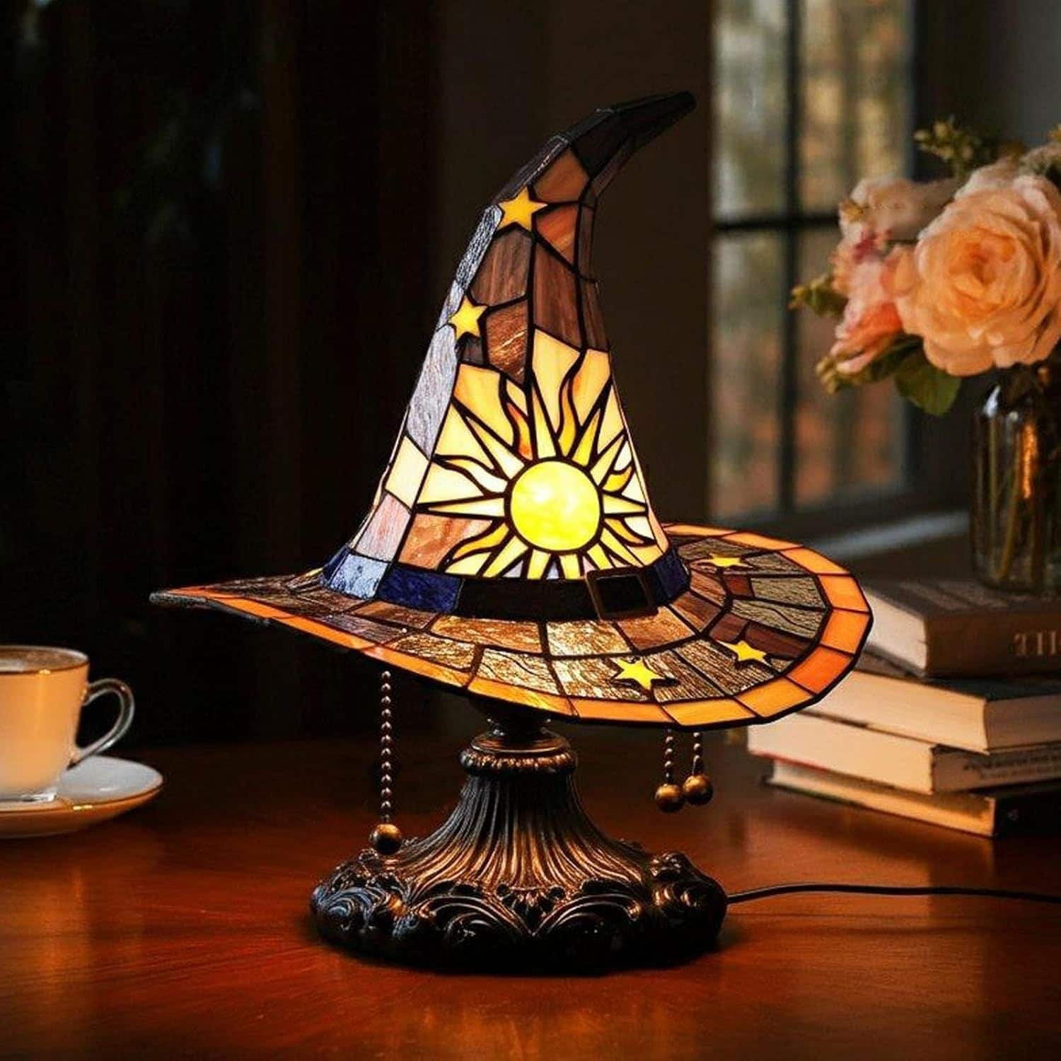 YONWAY - Witch Hat Night Light, USB Plug Led Decoration Light, Wizard Hat Shape Night Light Ornament for Bedroom, Living Room