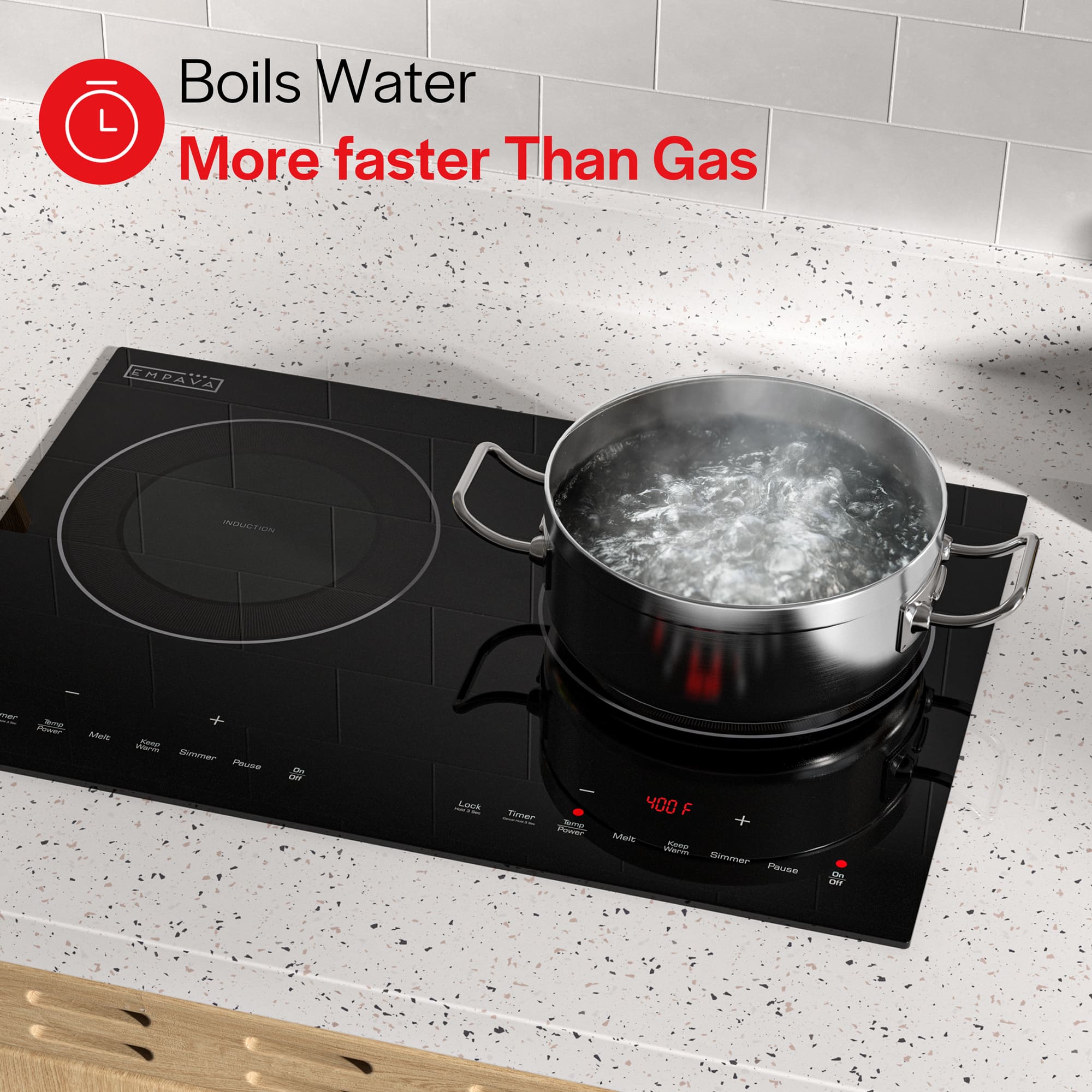 Boils Water More Faster Than Gas.