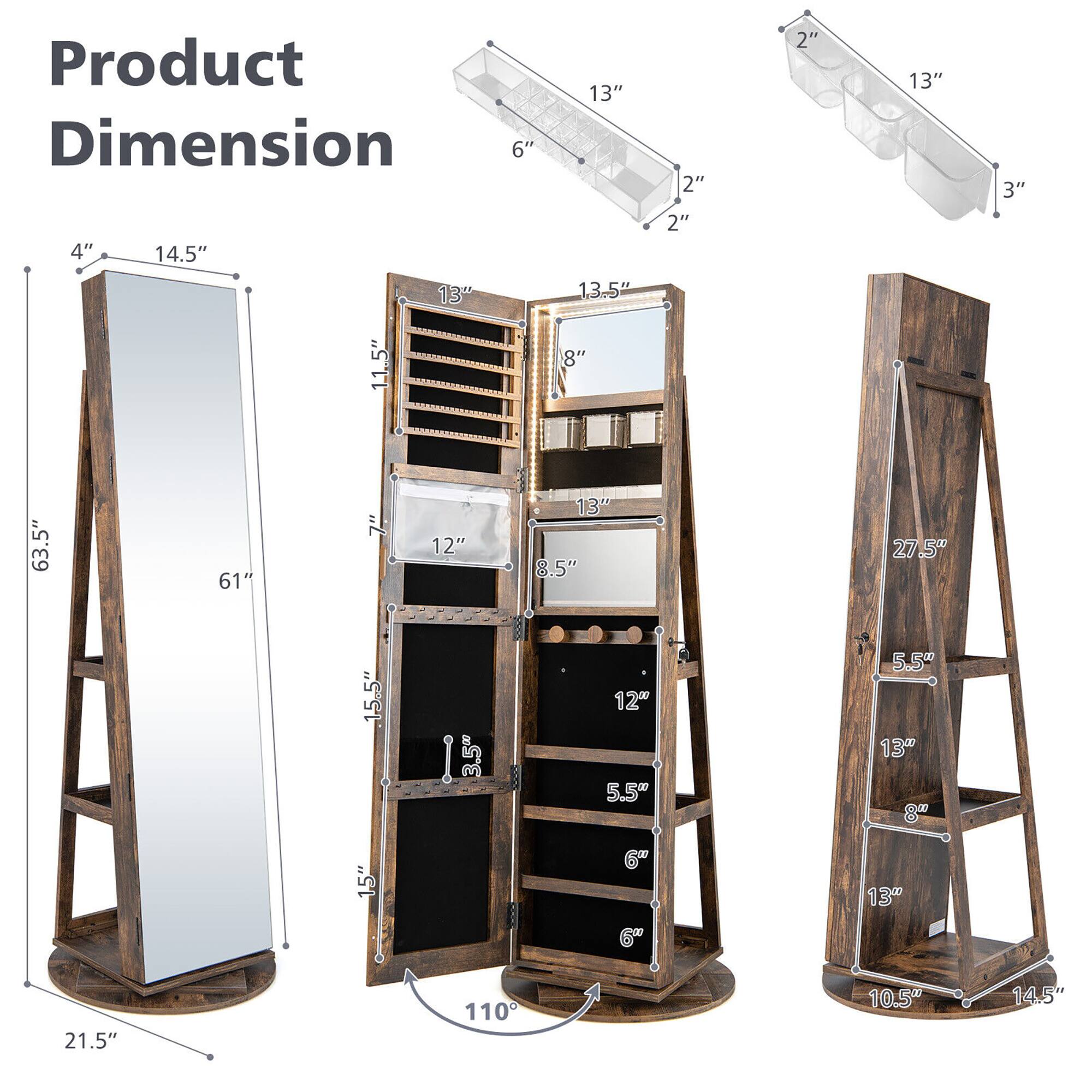 Product Dimension

- 4" x 14.5" x 63.5" x 61" x 21.5"
- 13.5" x 13" x 12" x 5.5" x 5.5" x 6" x 6" x 13" x 15.5" x 15" x 110°
- 13" x 2" x 2" x 3" x 13" x 27.5" x 10.5" x 14.5"