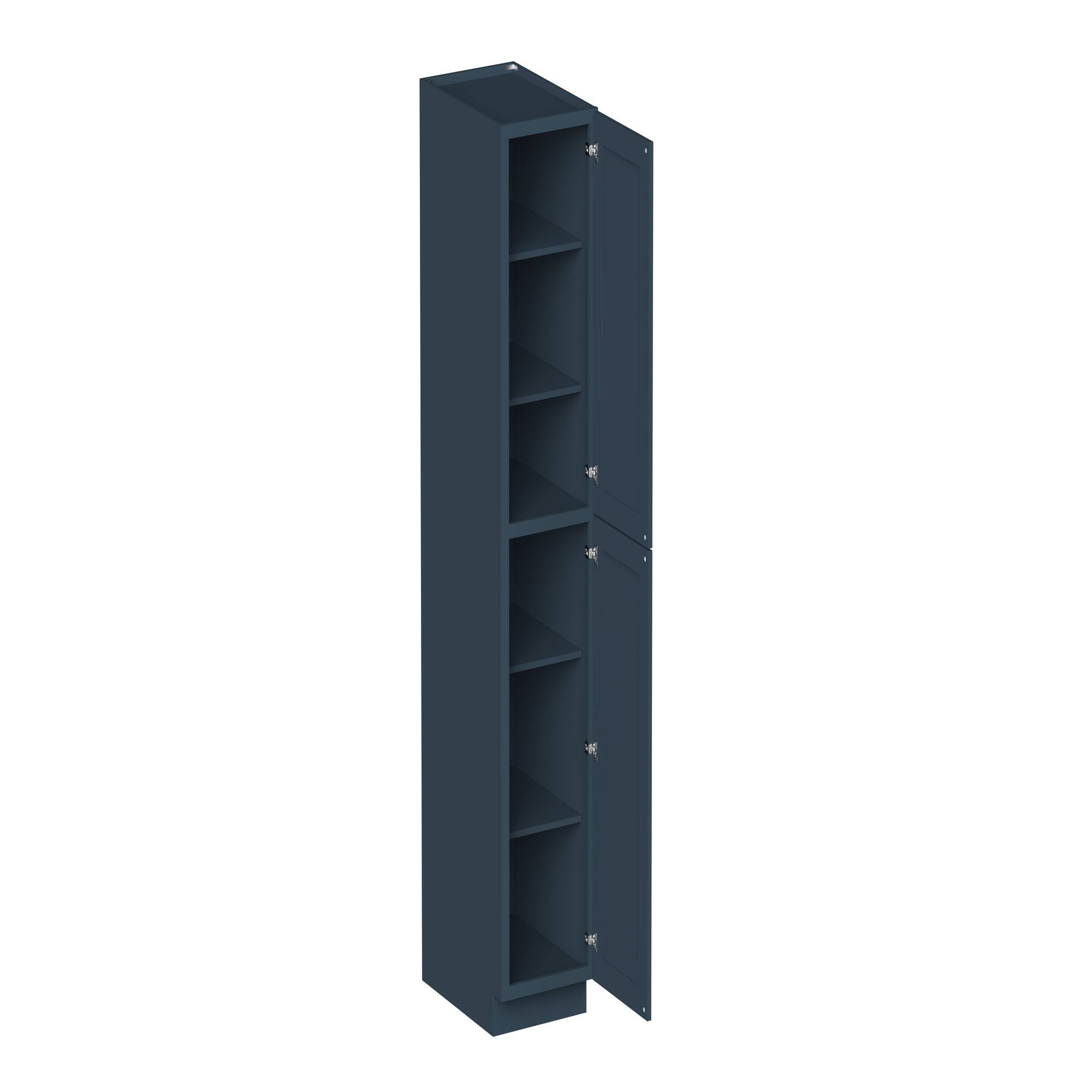 Front. Boyel Living - 18-in W x 96-in H x 27-in D Shaker RTA Kitchen Pantry Tall Cabinet with Soft-Close - Charcoal Blue.