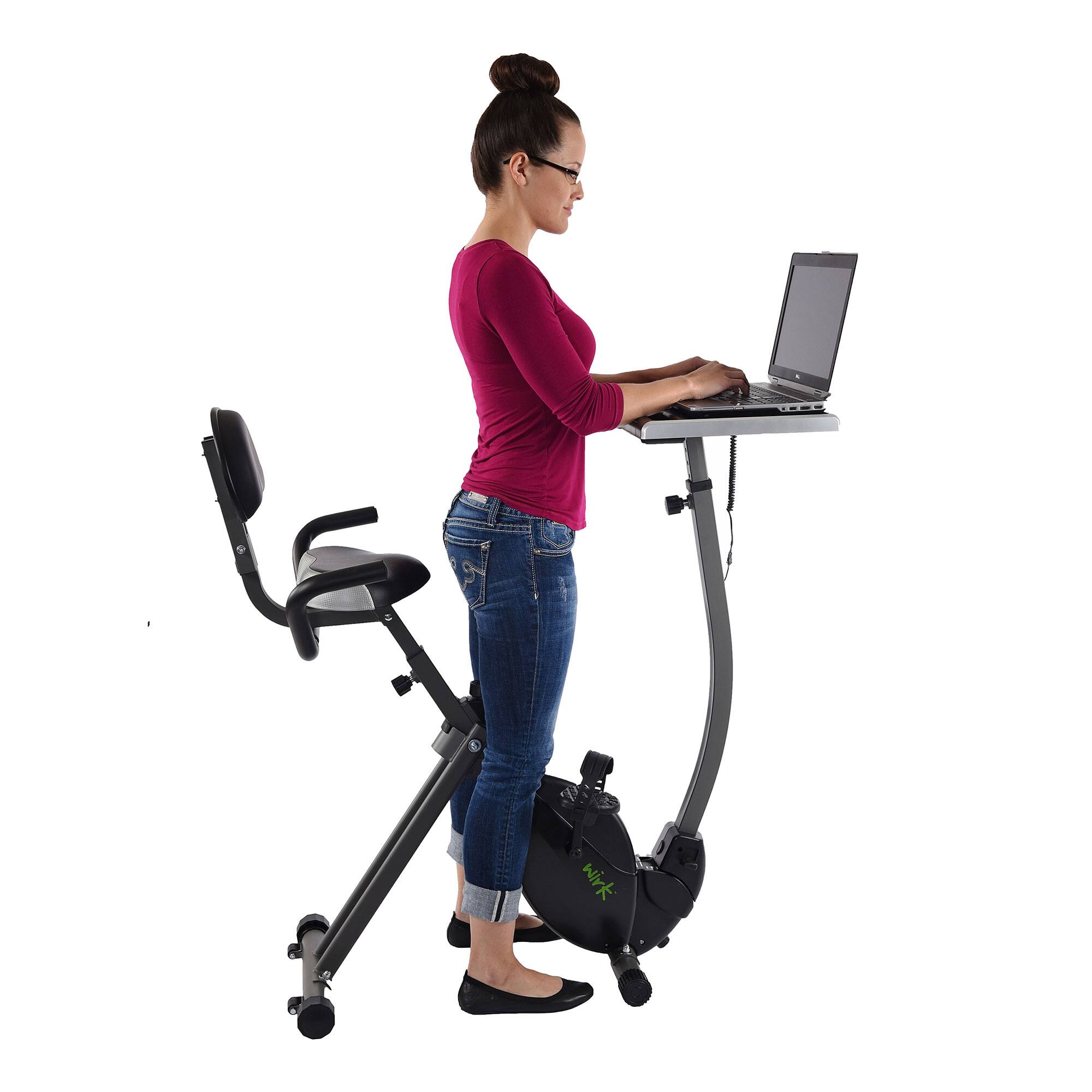 Alt View 7. Stamina Products - Stamina Products 85-2221 Wirk Ride Exercise Bike Workstation and Standing Desk - Gray.