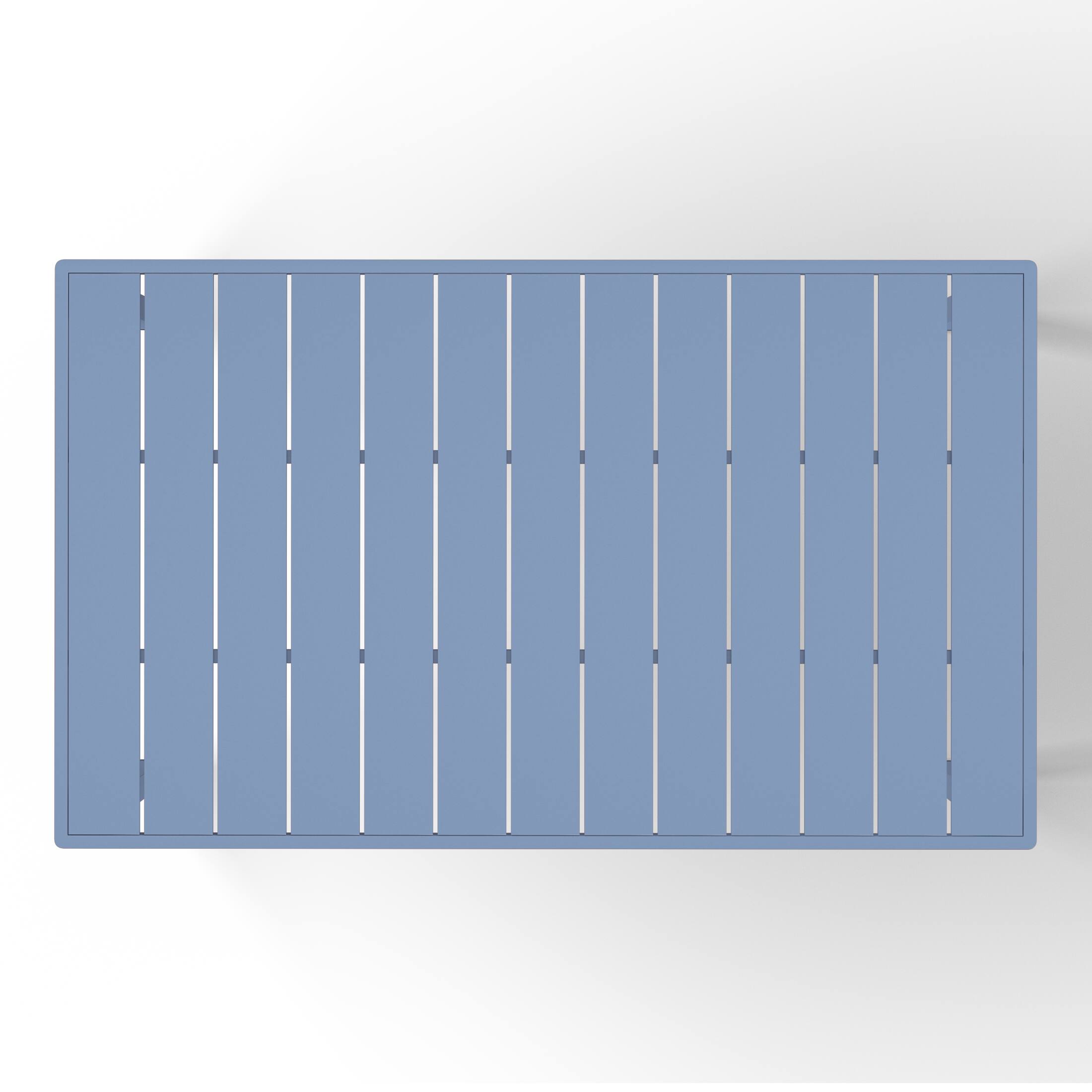 Alt View 6. WestinTrends - WestinTrends Playa 7-Piece Outdoor Metal Rectangle Patio Dining Table Set With Stackable Resin Patio Dining Chairs - French Blue.