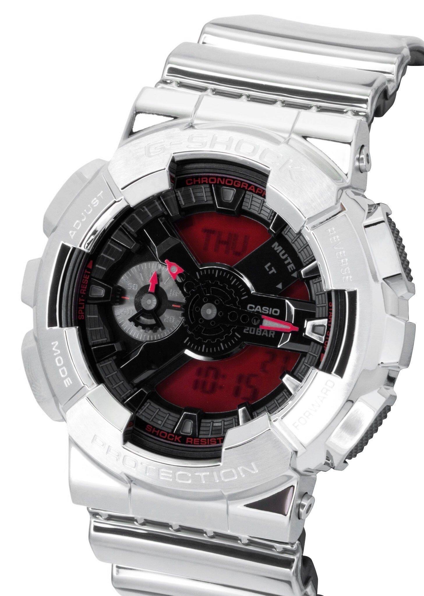 G-SHOCK CHRONOGRAPH  
ADJUST THU RESET - LT MUTE REVERSE  
CASIO 20BAR  
MODE  
SPLIT 20  
SHOCK RESIST PROTECTION