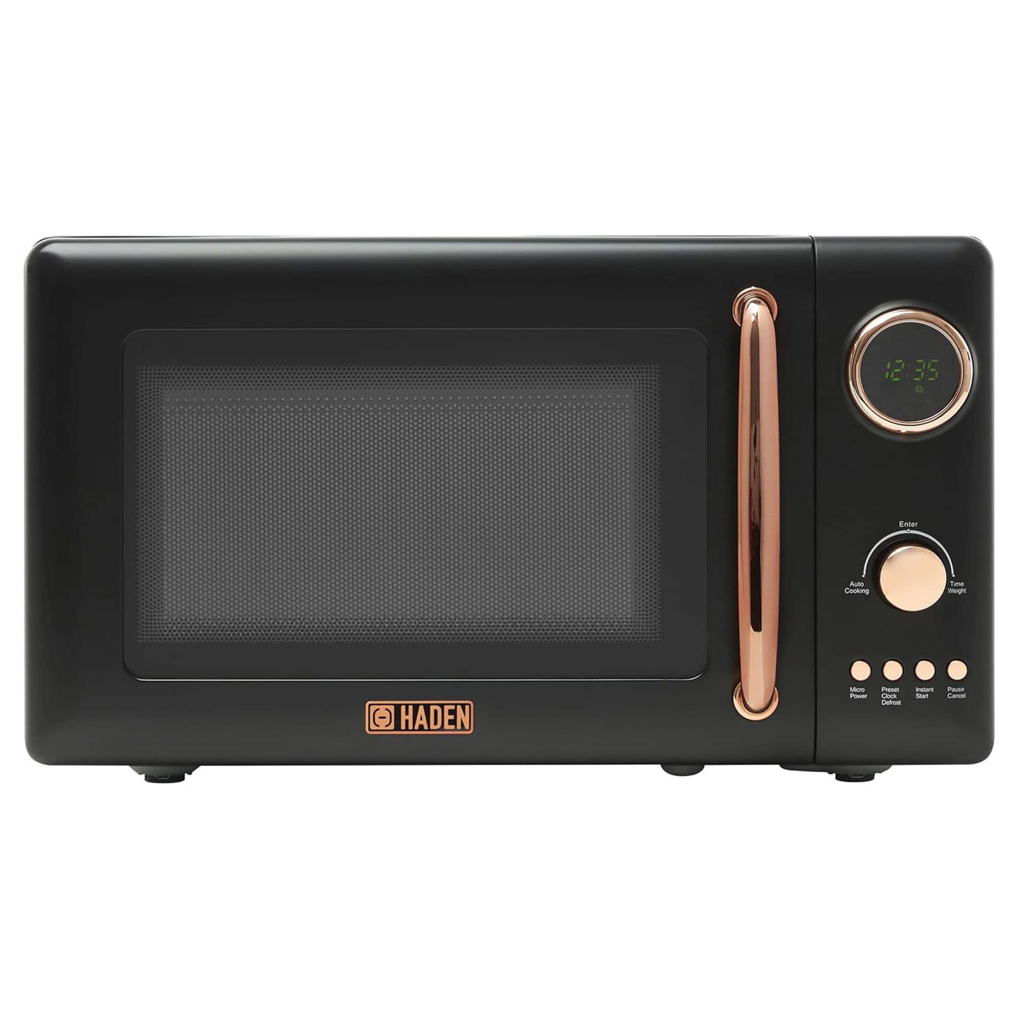 Haden - 700 Watt 0.7 Cubic Foot Microwave Oven with Digital Controls, Black/Copper - Black / Copper