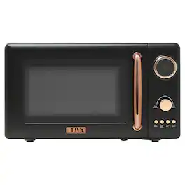 Haden - 700 Watt 0.7 Cubic Foot Microwave Oven with Digital Controls, Black/Copper - Black / Copper