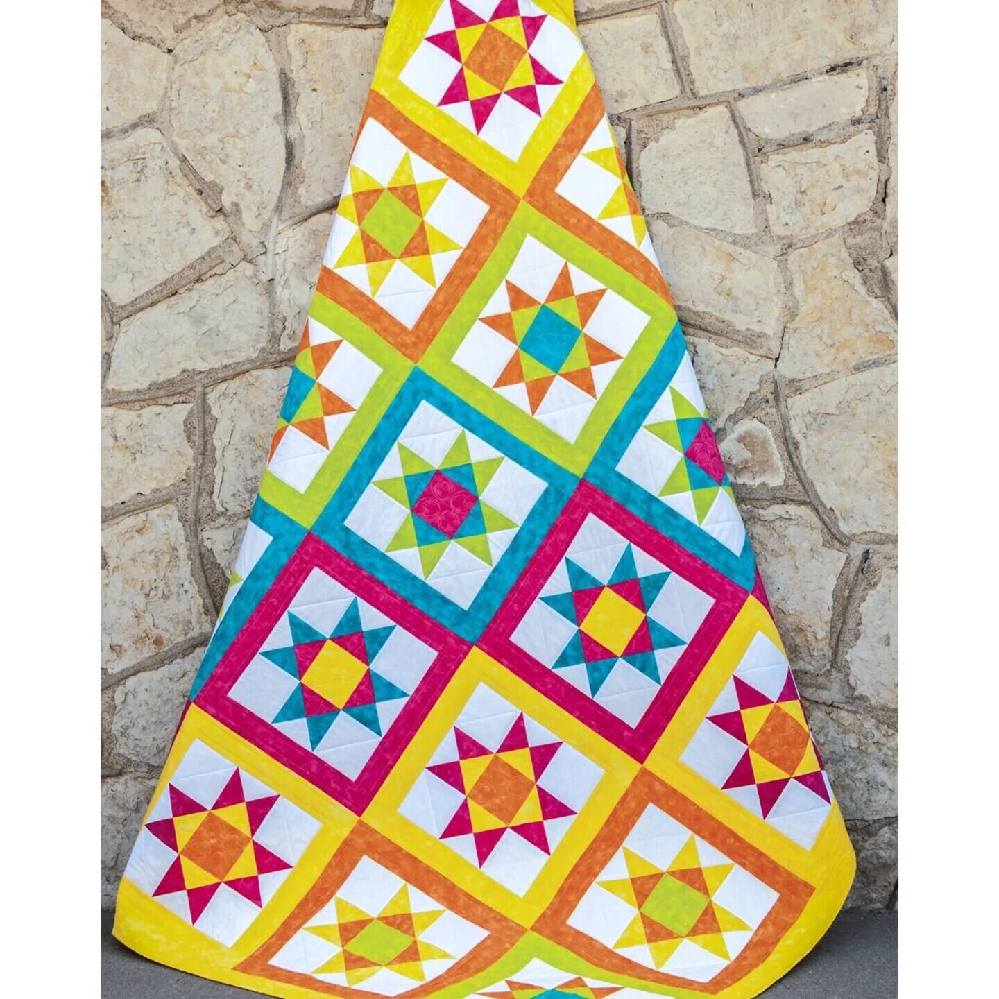 Alt View 2. AccuQuilt - GO! Ohio Star 12 Inch Finished Block on Board Fabric Cutting Die for Quilting Projects, Wall Hangings, or Table Runners - Multicolor.