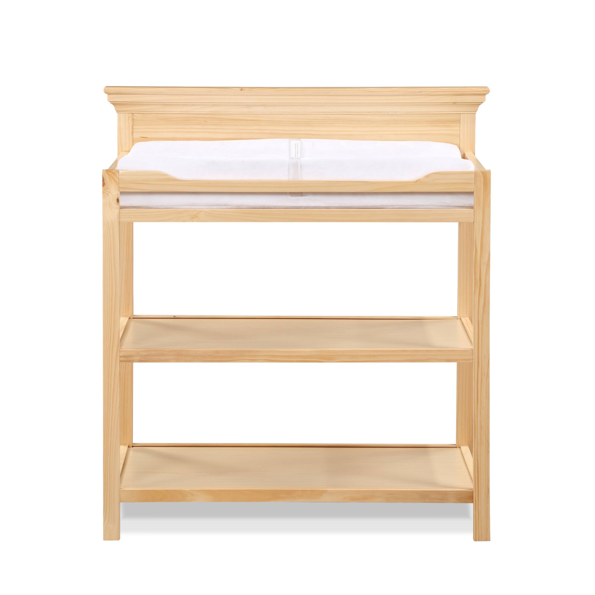 Angle. GOODSILO - Versatile Baby Changing Table with Safety Rails and Dual Storage Shelves in Classic Gray Finish for Modern Nurseries - Natural.