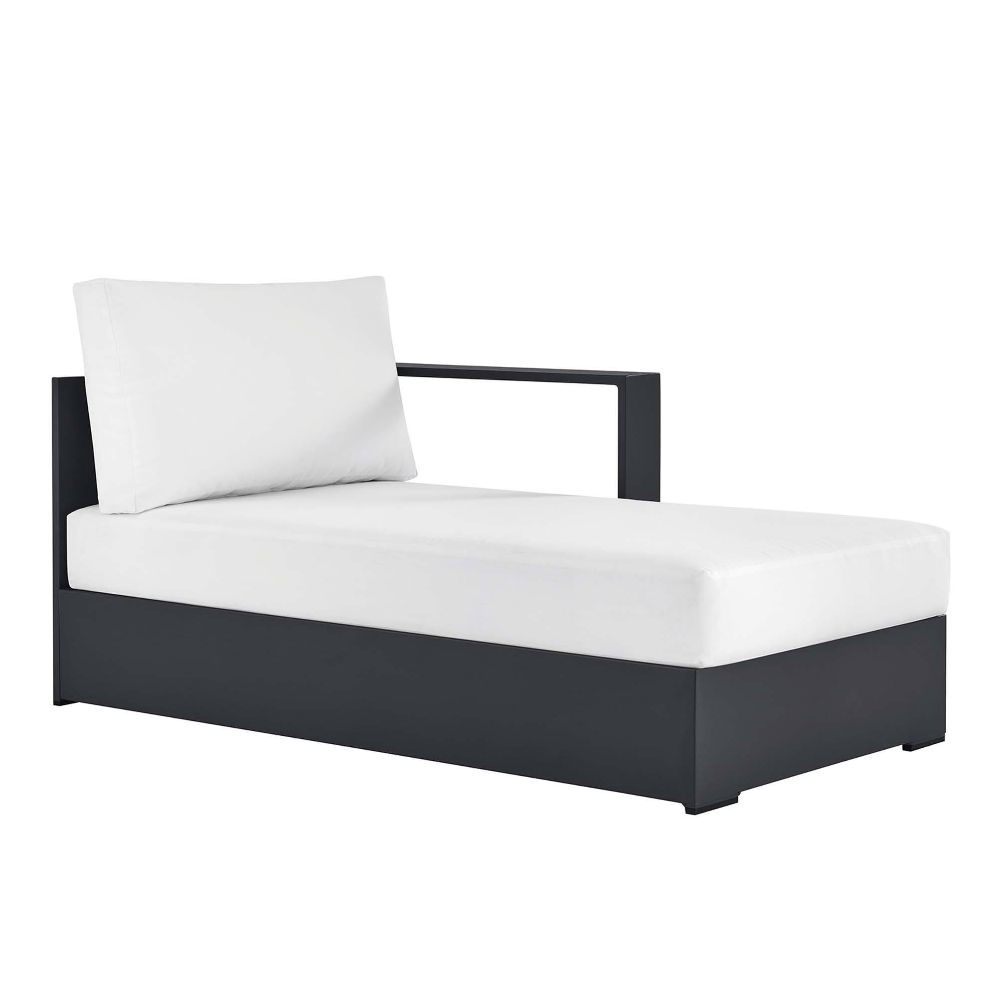 Left. Modway - Tahoe Outdoor Patio Powder-Coated Aluminum Modular Right-Facing Chaise Lounge by Modway - Gray White.