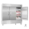 Front. VEVOR - Commercial Reach-In Freezer 85" W, 69 Cu.Ft Stainless Steel Upright Freezer with Three Doors, Auto-Defrost - Stainless steel color.