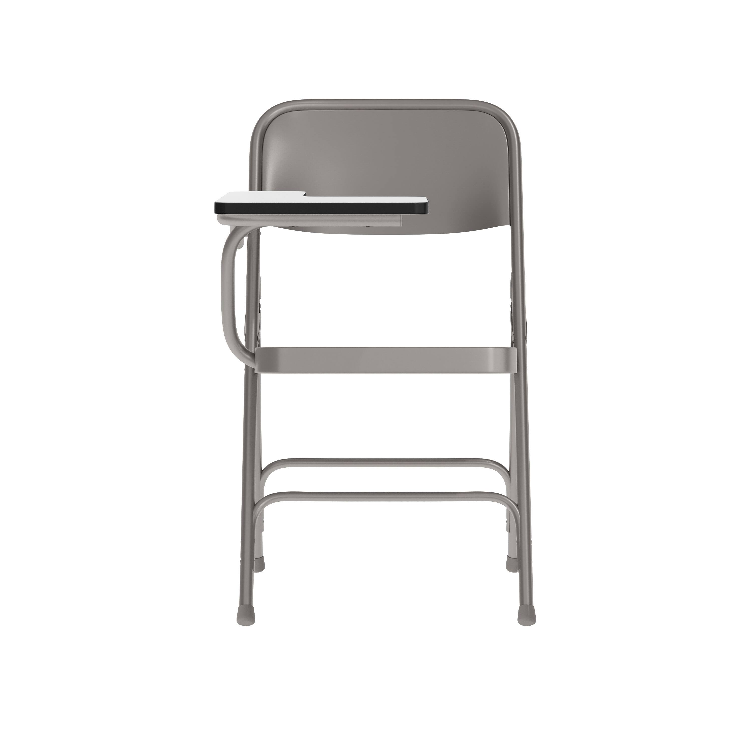 Alt View 7. Emma + Oliver - Premium Steel Folding Chair with Right Handed Tablet Arm - Event Chair - Beige.