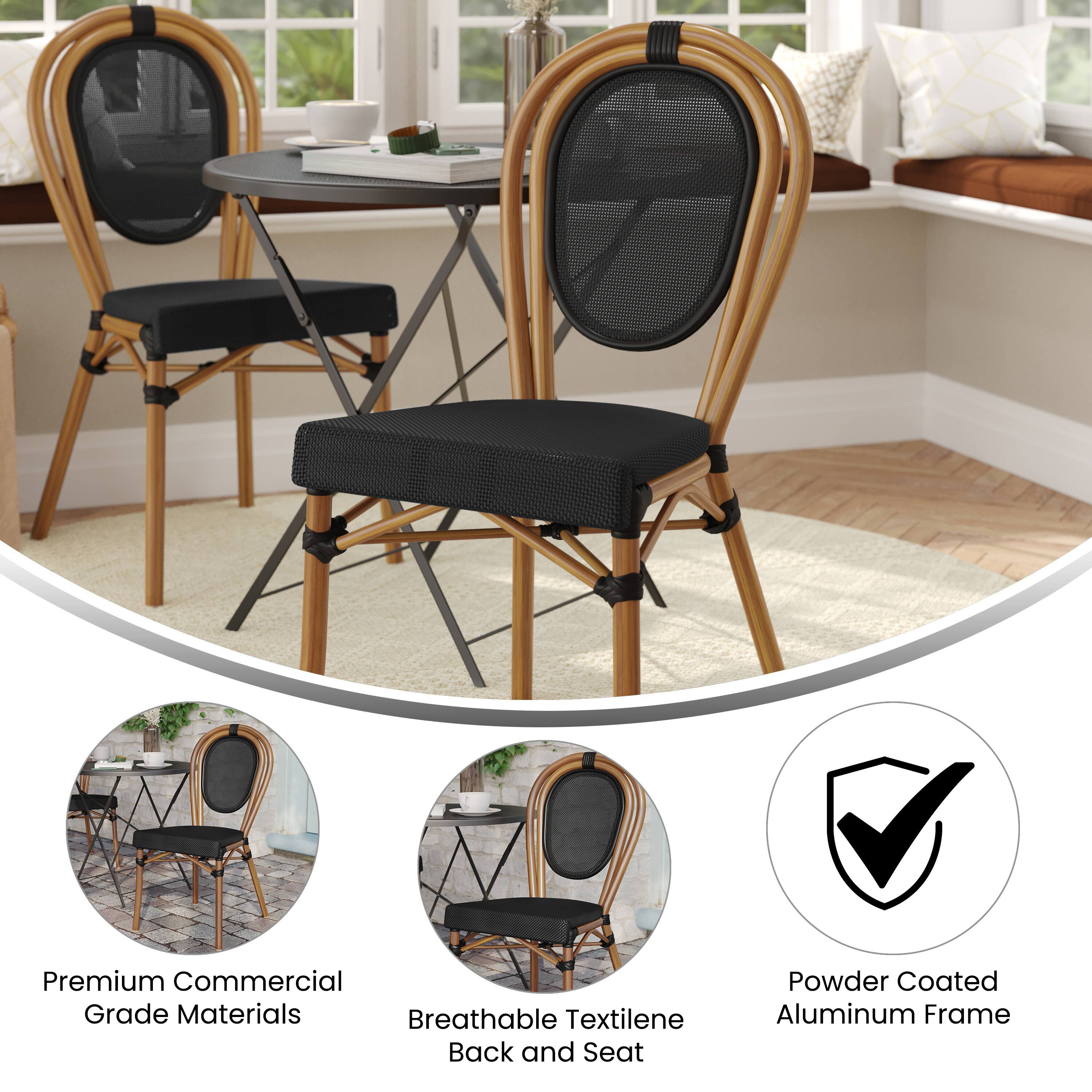 Premium Commercial Grade Materials  
Breathable Textilene Back and Seat  
Powder Coated Aluminum Frame