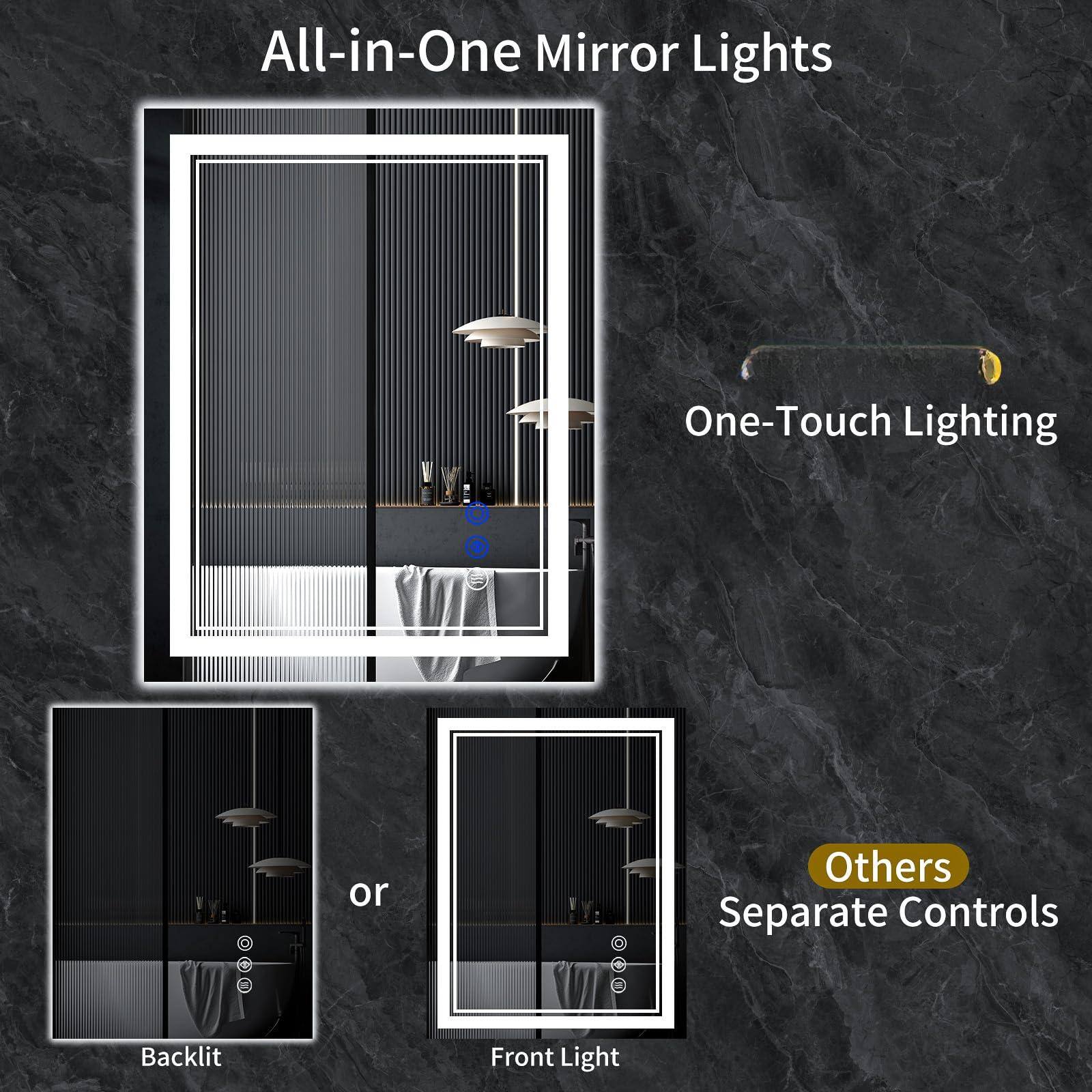 All-in-One Mirror Lights

- One-Touch Lighting
- Backlit
- Front Light

or

Others
Separate Controls