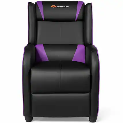 Front. Kadyn - Recliner Chair, Reclining Chair,Lounge Chair,Home Massage Gaming Recliner Chair-Purple - Purple.
