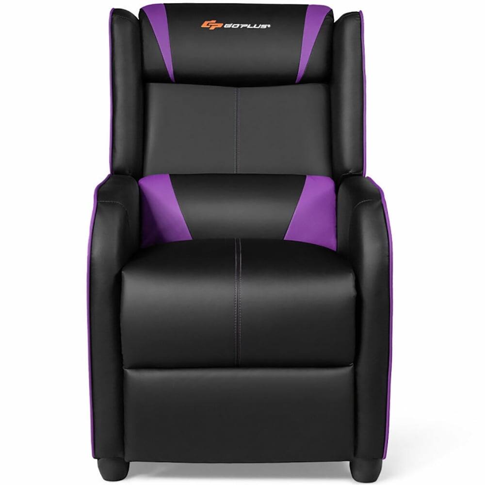 Front. Kadyn - Recliner Chair, Reclining Chair,Lounge Chair,Home Massage Gaming Recliner Chair-Purple - Purple.