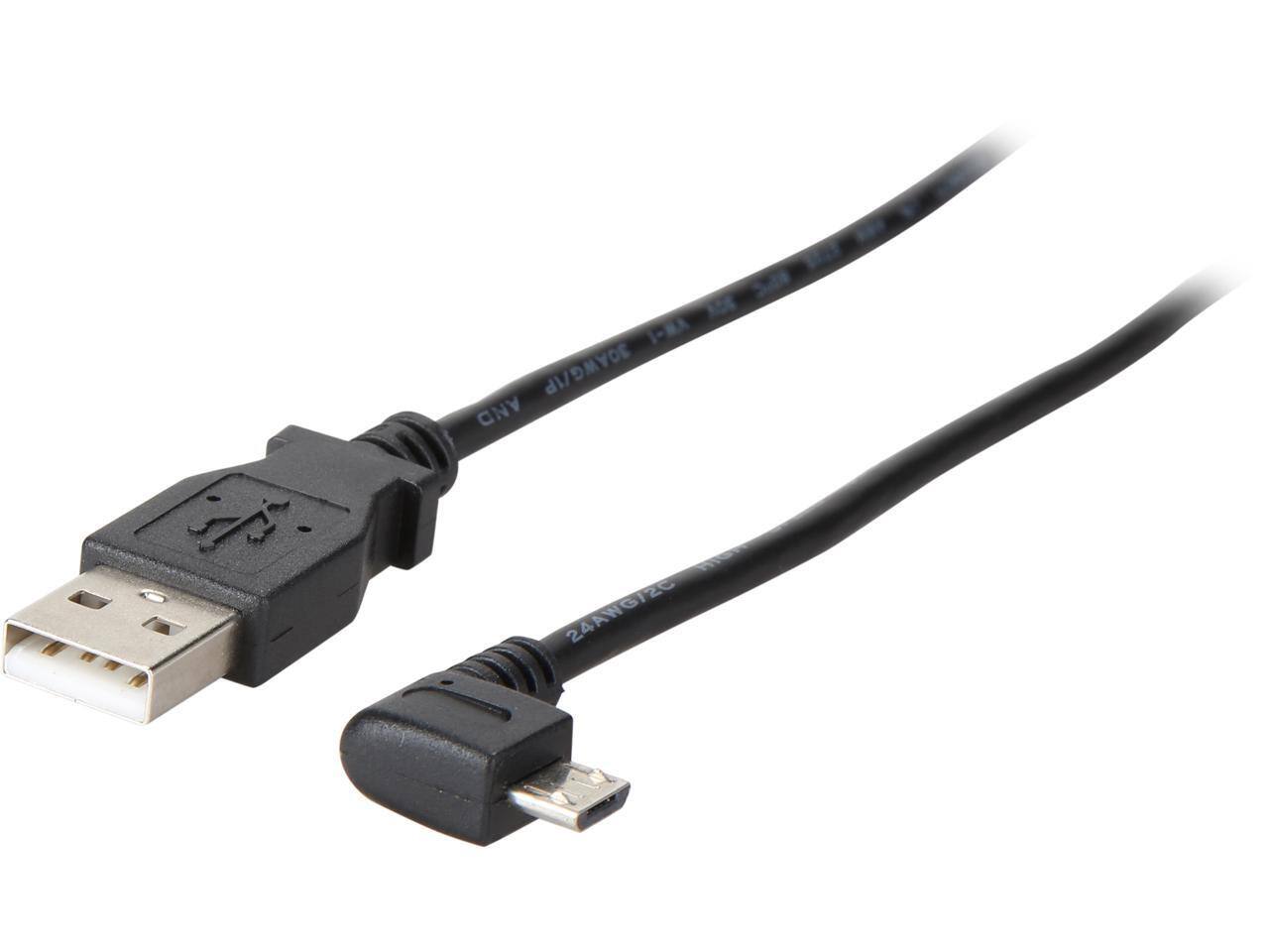 StarTech.com - USBAUB2MRA Black Micro-USB Charge-and-Sync Cable M/M - Right-Angle Micro-USB - 24 AWG