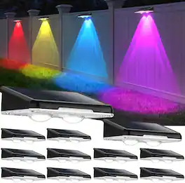 MOSZAR LLC - Outdoor 12-Pack Waterproof LED Solar-Powered Deck Lights - MULTICOLOR