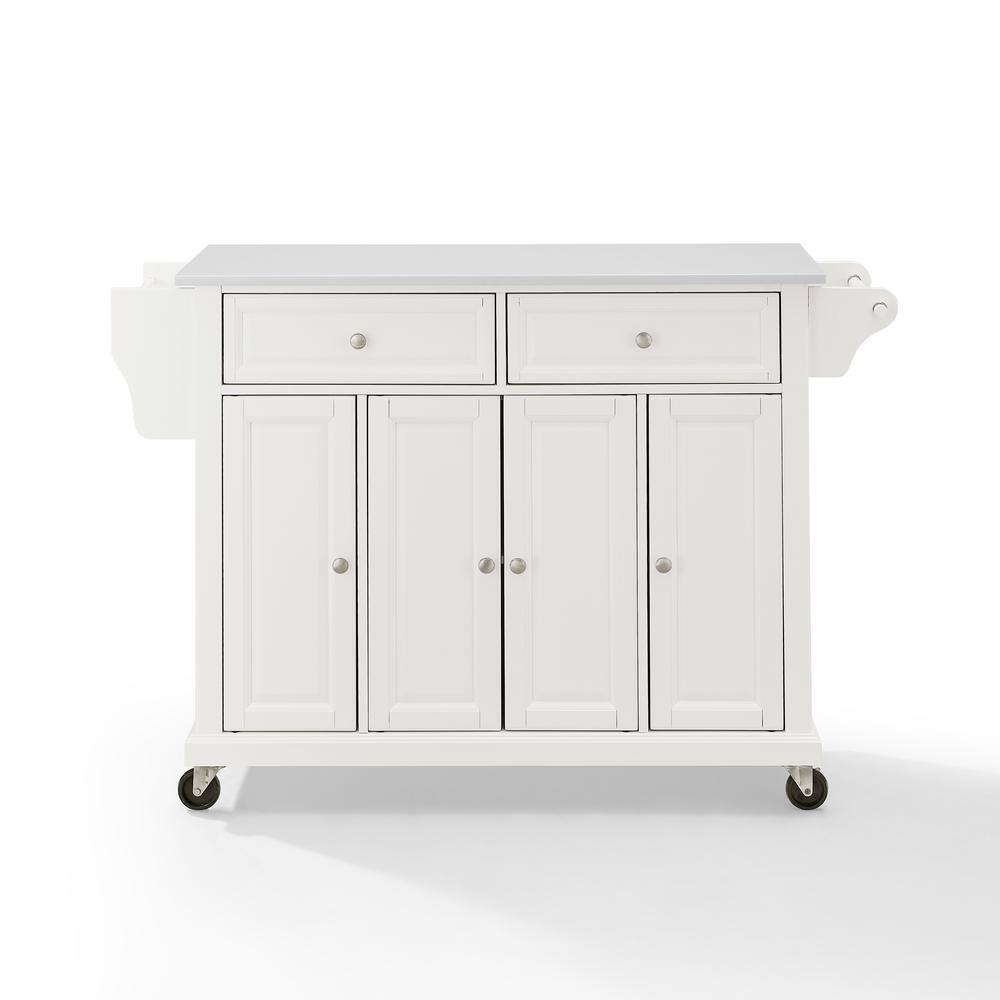 Back. Crosley Furniture - Full Size Stone Top Kitchen Cart - White.