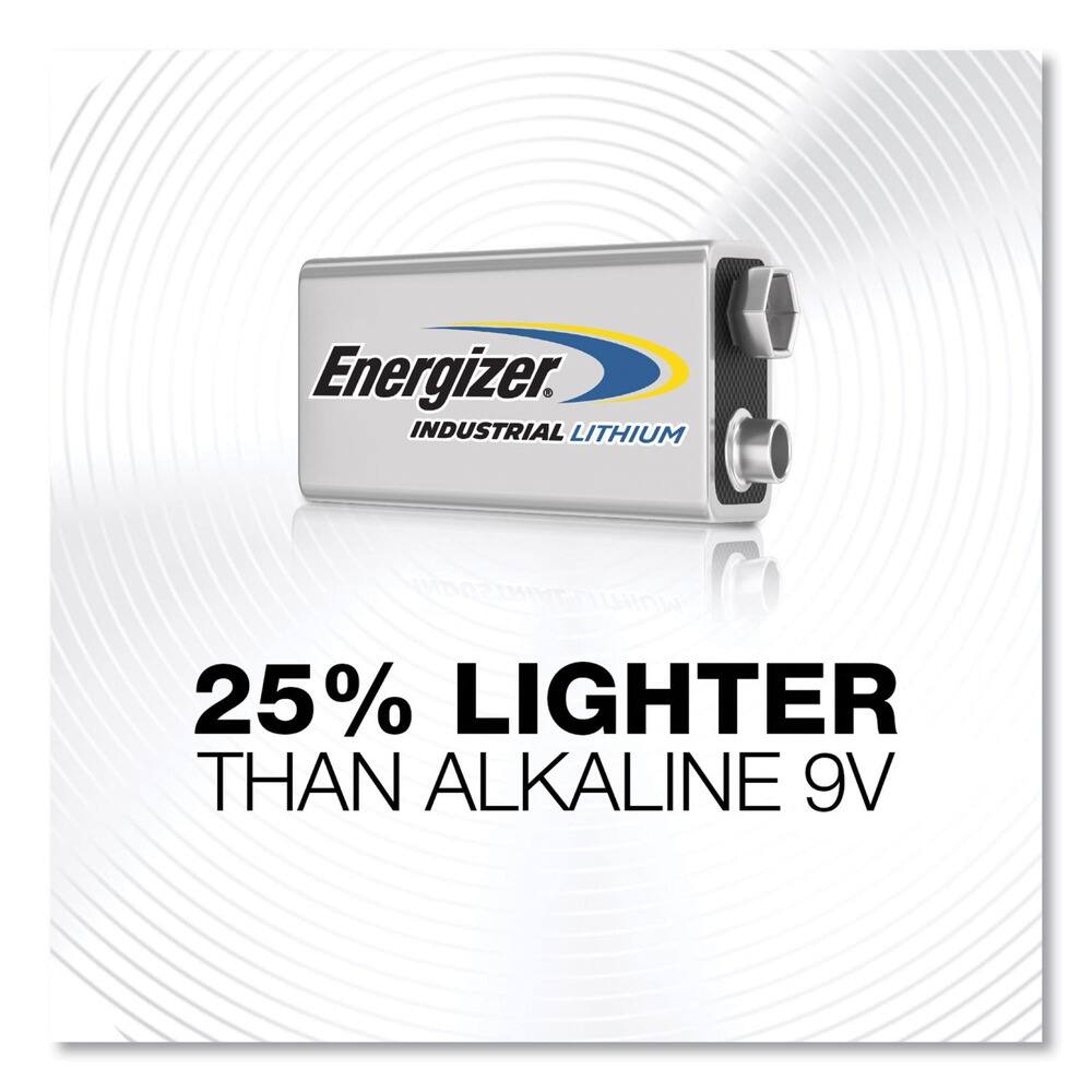 Energizer  
INDUSTRIAL LITHIUM  

25% LIGHTER THAN ALKALINE 9V