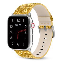 Waloo - Leather Bling Replacement Band for Apple Watch - 40/41/42mm - Gold