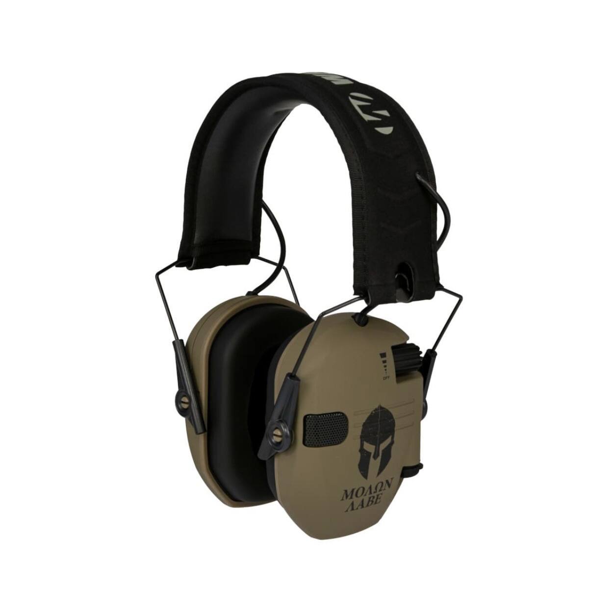 Angle. Walkers - Walker's Razor Slim Molon Labe Electronic Earmuffs (Flat Dark Earth) - Flat Dark Earth.