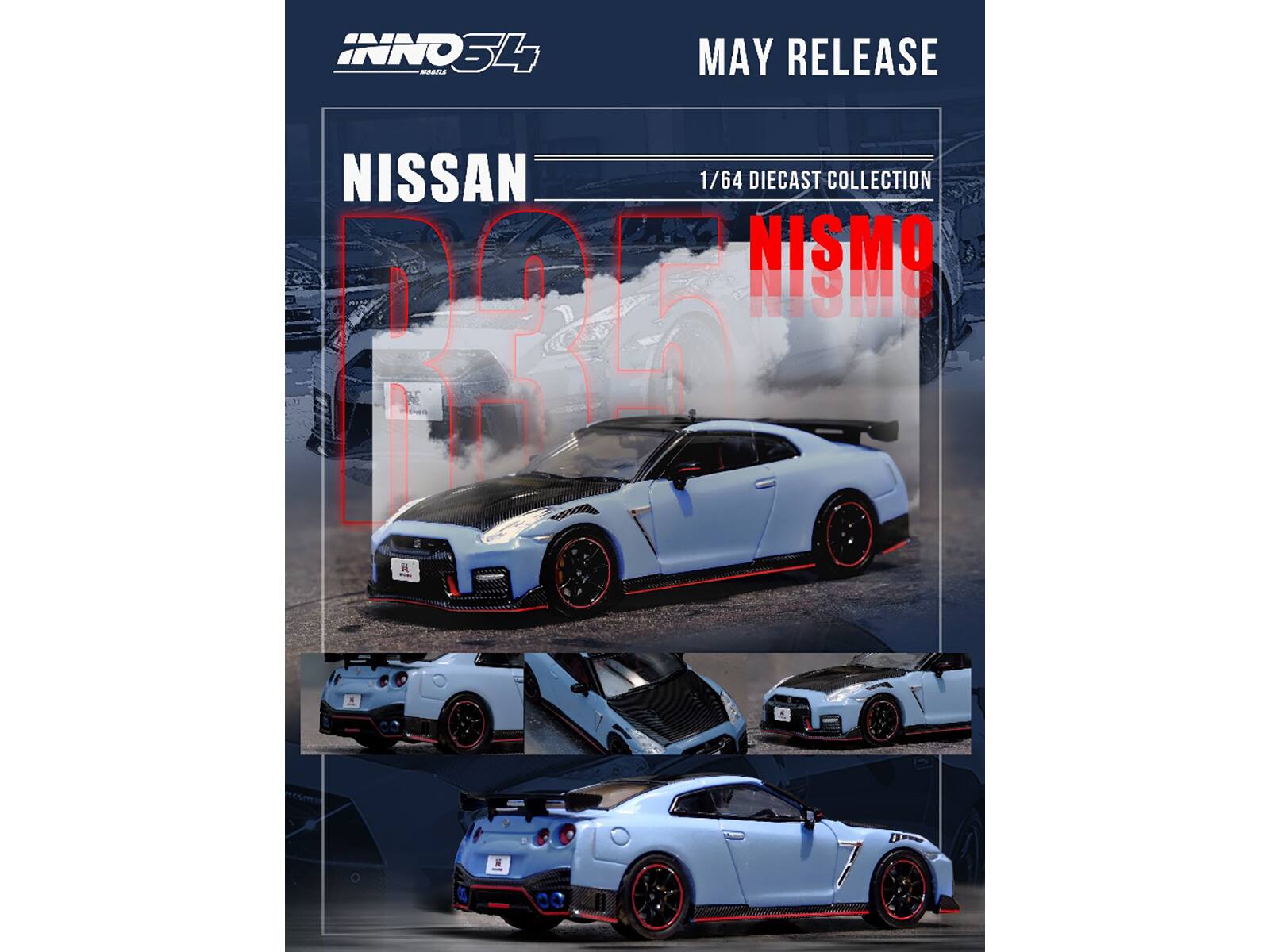 INNO 34  
MAY RELEASE  
NISSAN  
1/64 DIECAST COLLECTION  
NISMO