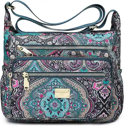 Front. Vulpecula Spade - Women Shoulder Handbag Roomy Multiple Pockets Bag Ladies Crossbody Purse Tote Top Handle Satchel - Ss-black&blue.