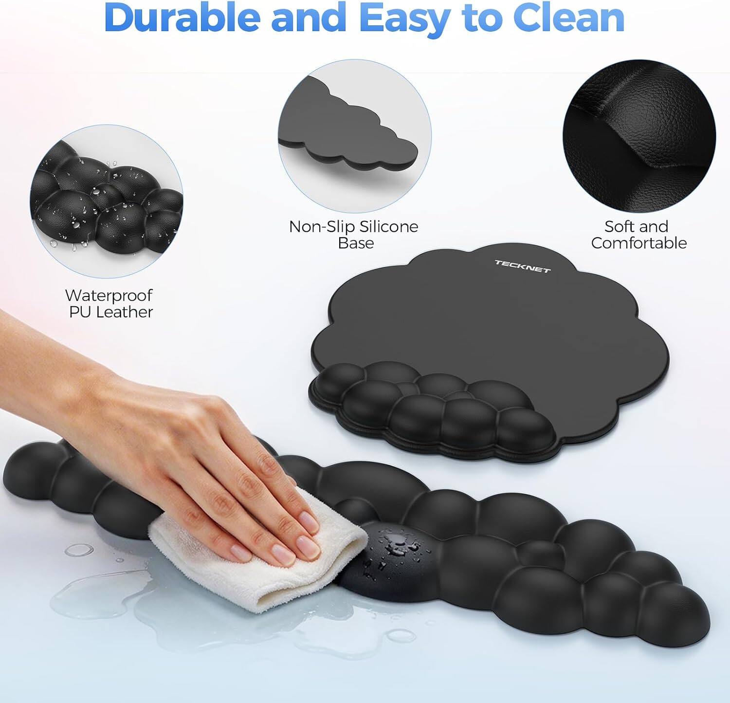 Durable and Easy to Clean

Non-Slip Silicone Base

Soft and Comfortable

Waterproof PU Leather