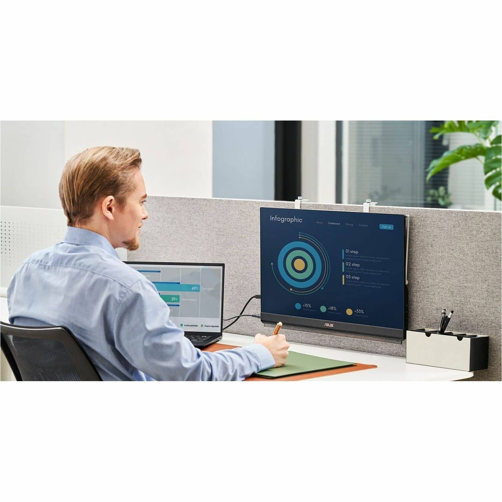 Alt View 9. ASUS - ZenScreen 24" FHD IPS 75Hz Portable Monitor (HDMI, USB-C) - Black.