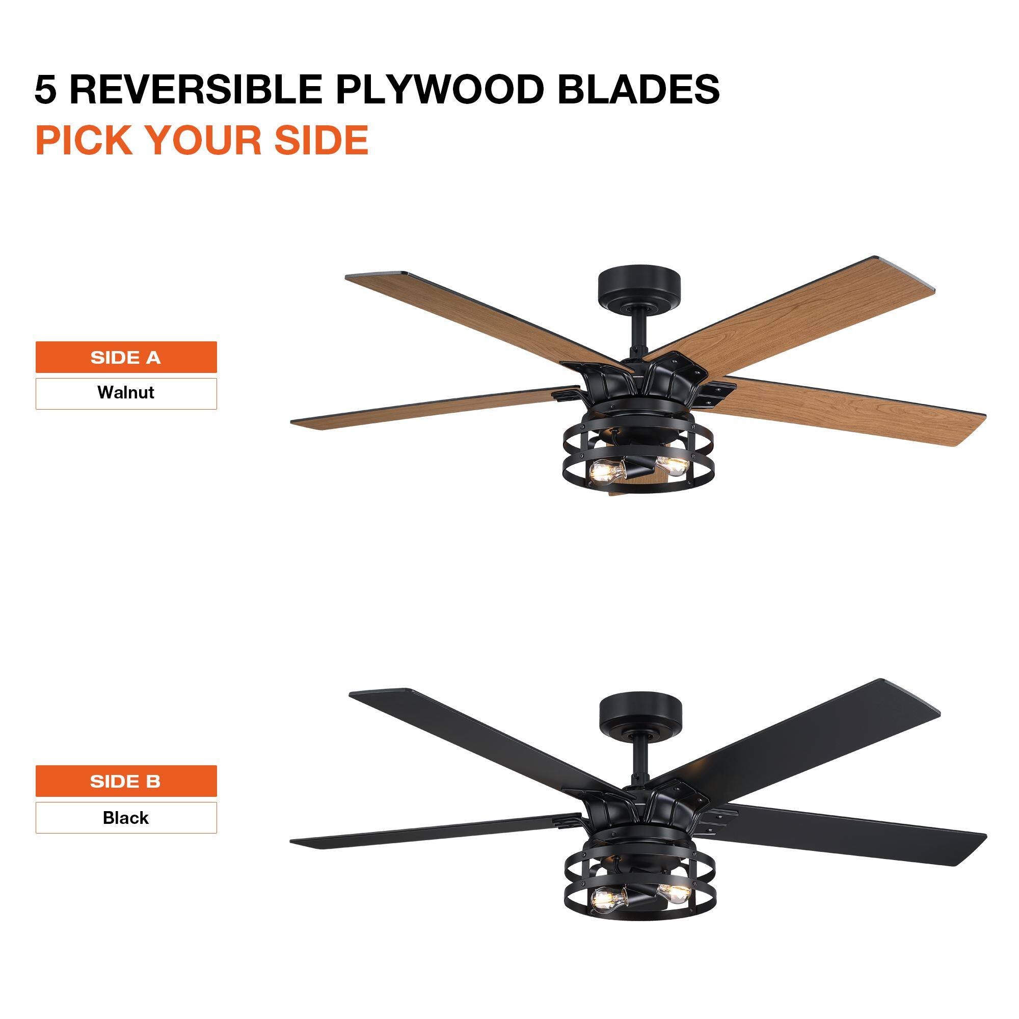 5 REVERSIBLE PLYWOOD BLADES  
PICK YOUR SIDE  

SIDE A  
Walnut  

SIDE B  
Black