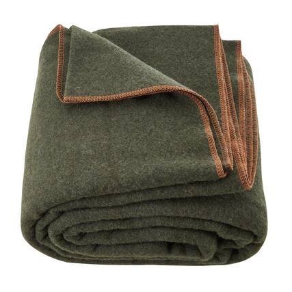 Front. VEVOR - Wool Camping Blanket, Large Warm Stadium Blanket, Waterproof & Windproof, Flame Retardant, Great for Outdoors, Picnics - Army green.