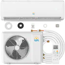 Etust - 9000 BTU Mini Split AC Heating System with Heat Pump, 19 SEER2 115V Ductless Air Conditioner for Home Office