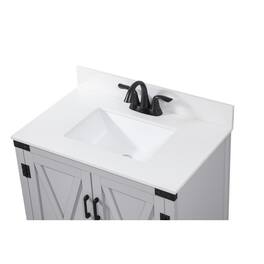 Elegant Kitchen and Bath - 30 inch Single bathroom vanity in grey with backsplash - Gray