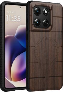 Nakedcellphone - Case for Motorola Moto G Stylus 2026/2025 Phone - Compatible with MagSafe - Wood