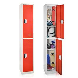AdirOffice - Storage Locker 629-Series 72" H 2-Tier Steel Digital Lock 2-Shelf Locker - Red