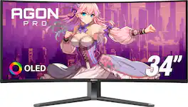 AOC - 34" AG346UCD QD-OLED, WQHD 165hz Gaming Monitor - Black