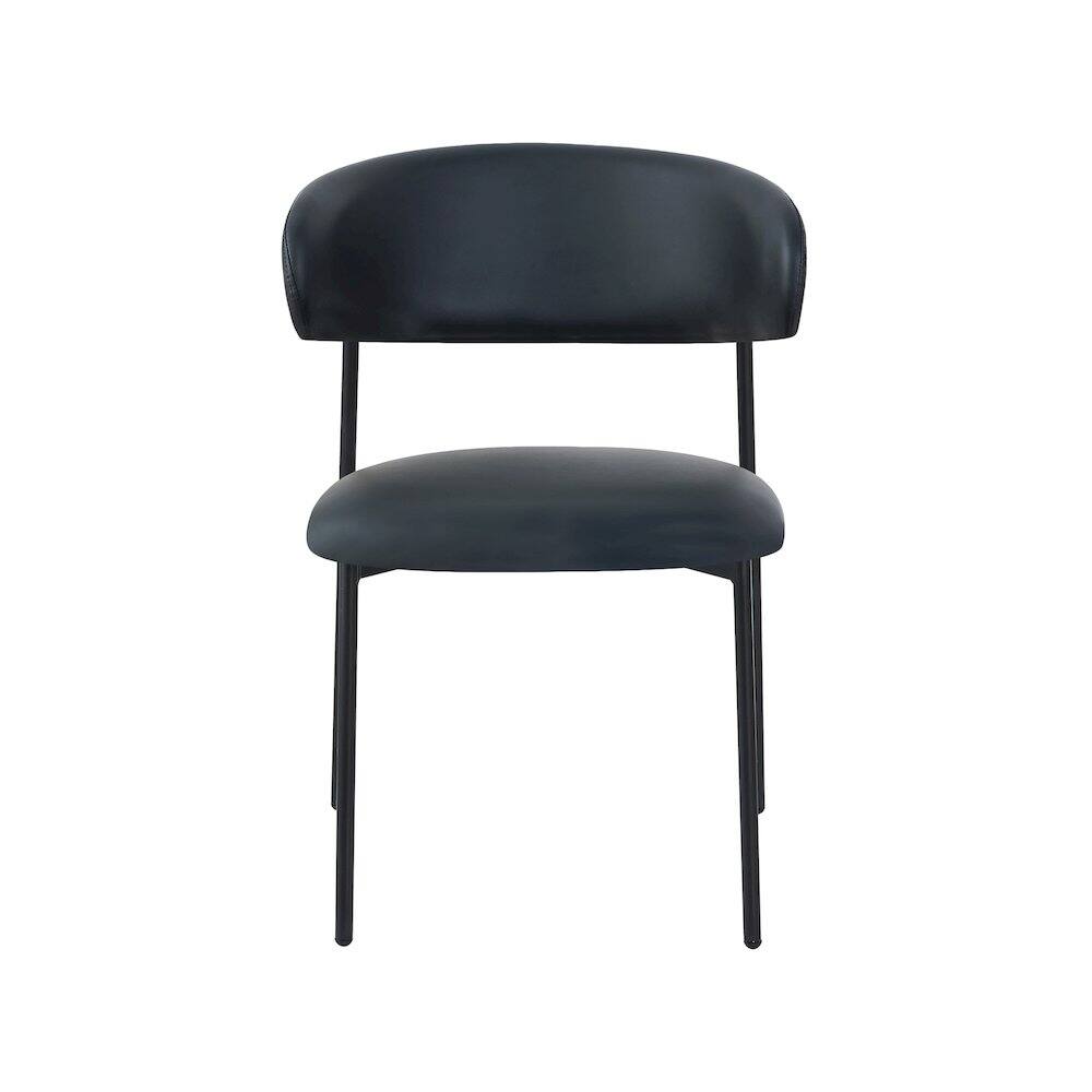 Alt View 2. Meridian Furniture - Lupita Black Vegan Leather Dining Chair, Set of 2 - Black.