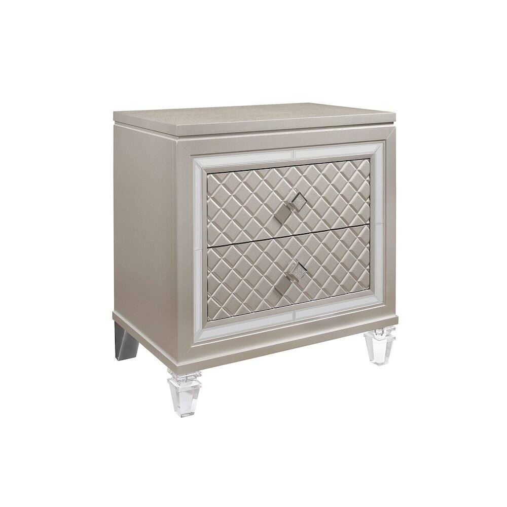 Alt View 1. Global Furniture USA - Traditional Glam Paris Champagne Nightstand, Champagne - Beige.