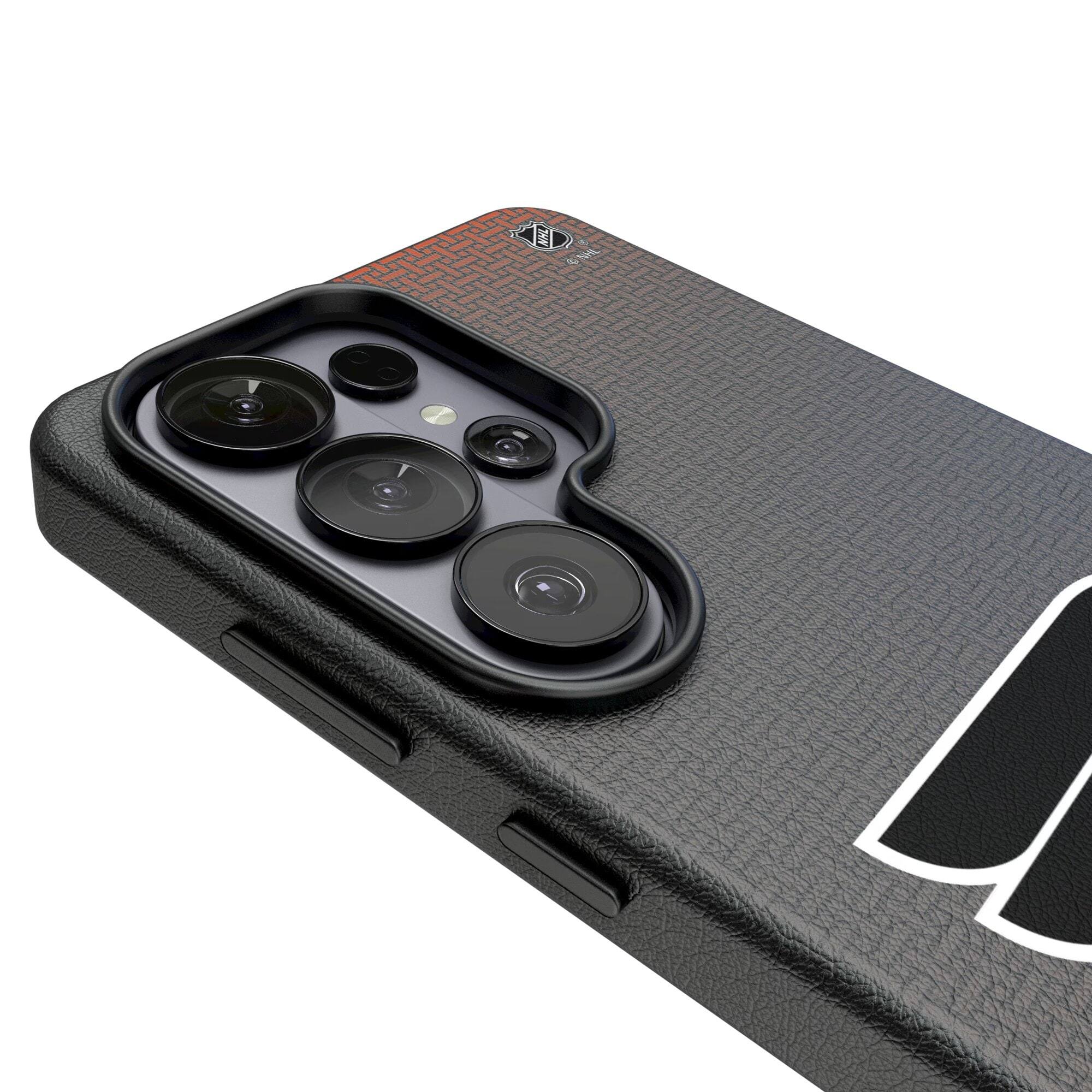 Alt View 2. Keyscaper - Philadelphia Flyers Linen Galaxy Magnetic Bump Case - S25 - Black.