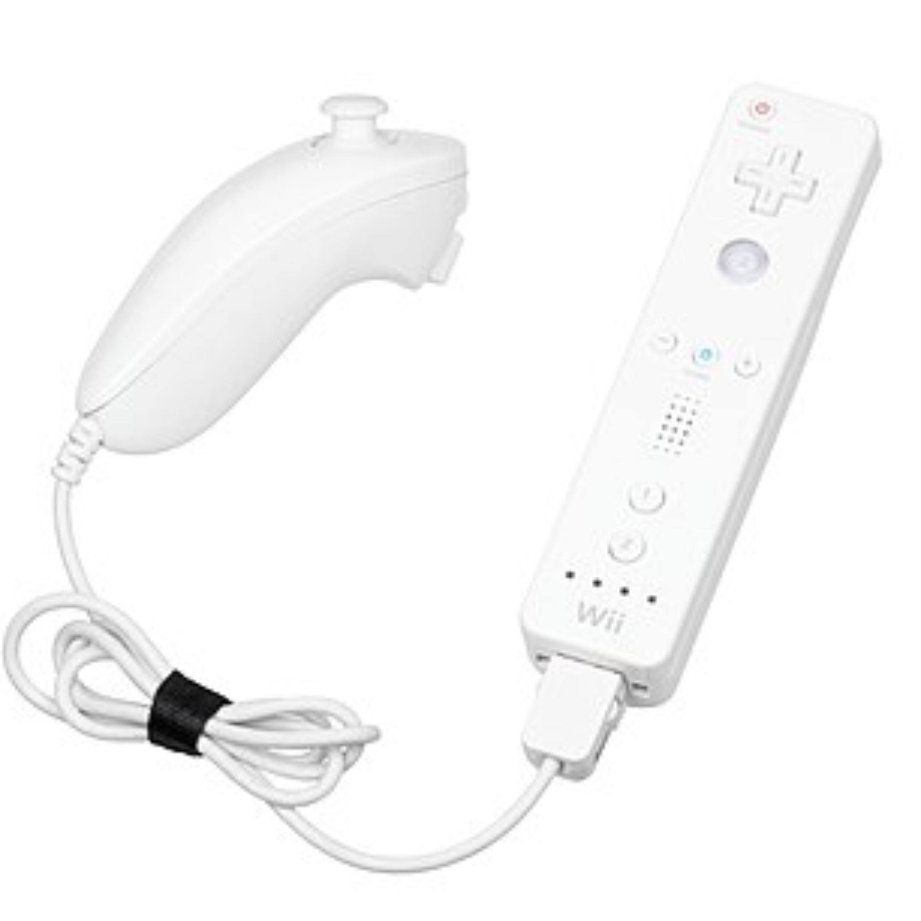 Left. Kitcheniva - Remote Wiimote Nunchuck Controller Set Combo for Nintendo Wii Game White - White.