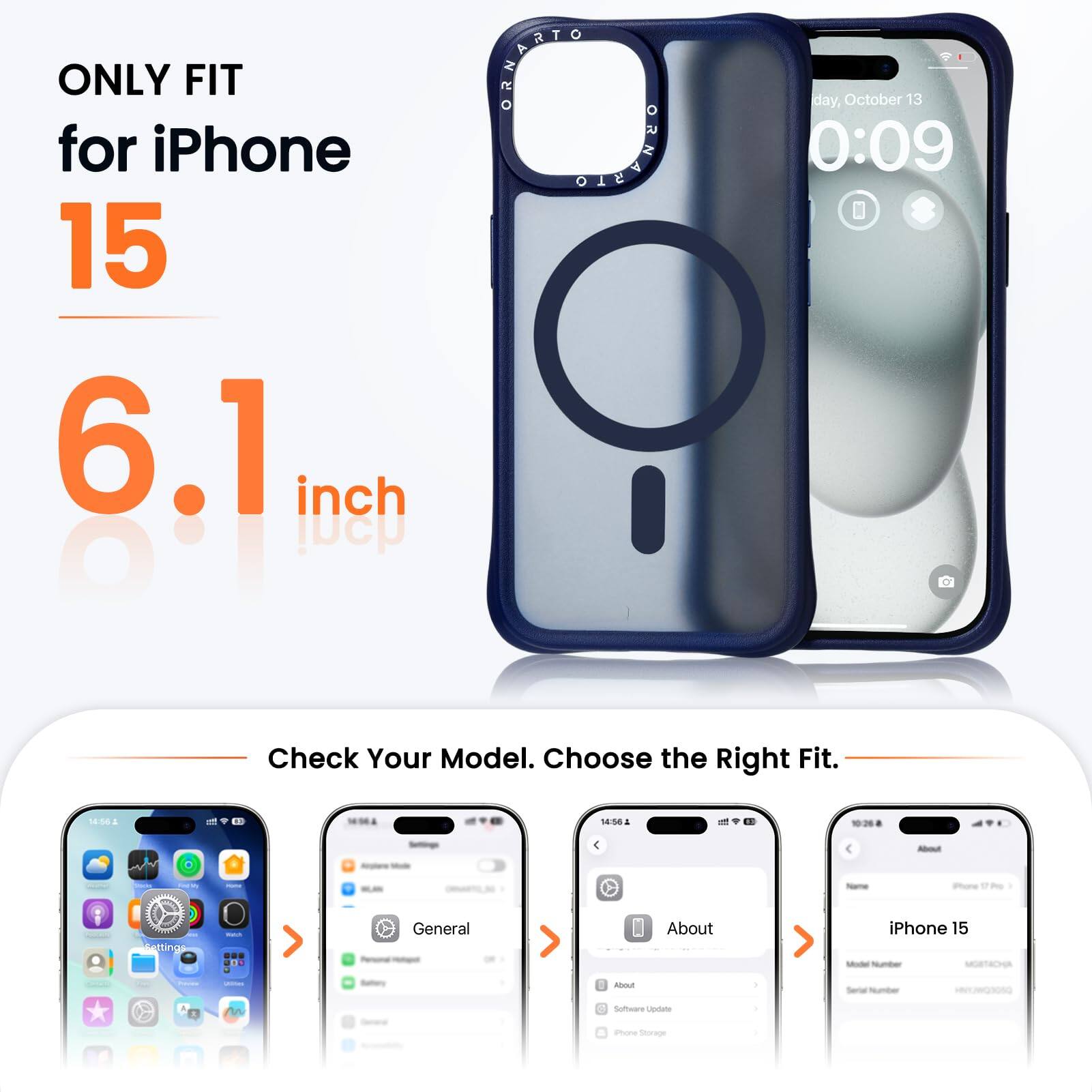 ONLY FIT for iPhone 15  
6.1 inch  

Check Your Model. Choose the Right Fit.