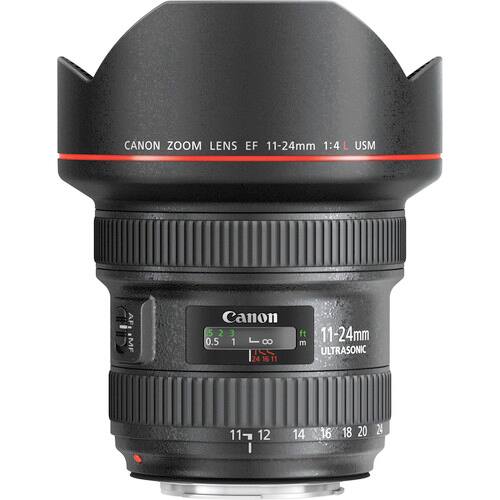 CANON ZOOM LENS EF 11-24mm 1:4 L USM AF 3 AFL:MF Canon 52 2 3 0.5 1  -0 241611 24 1o ft 11-24mm m ULTRASONIC 11 12 14 16 18 20 24