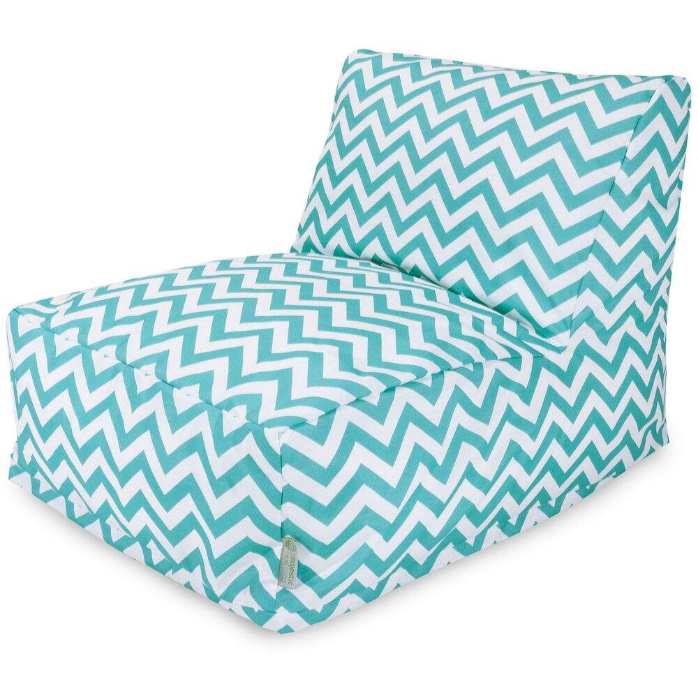 Front. Majestic Home - Chair Lounger Chevron Teal - Blue.