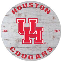 Jardine - Houston Cougars 20'' x 20'' Indoor/Outdoor Weathered Circle Sign - White