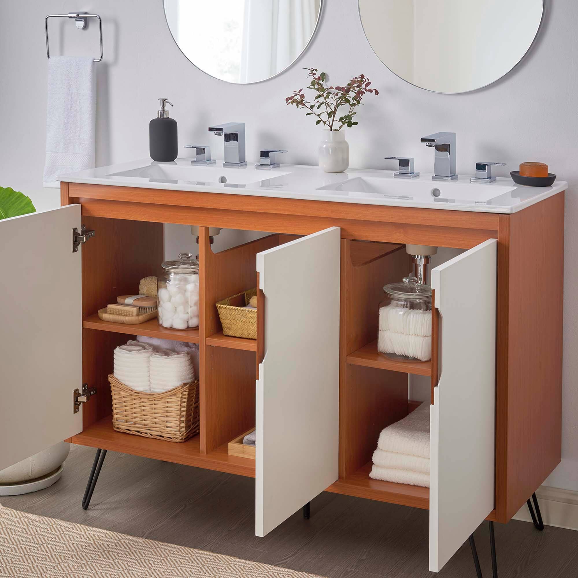 Back. Modway - Energize Bathroom Vanity Basin Included by Modway - Cherry White White.