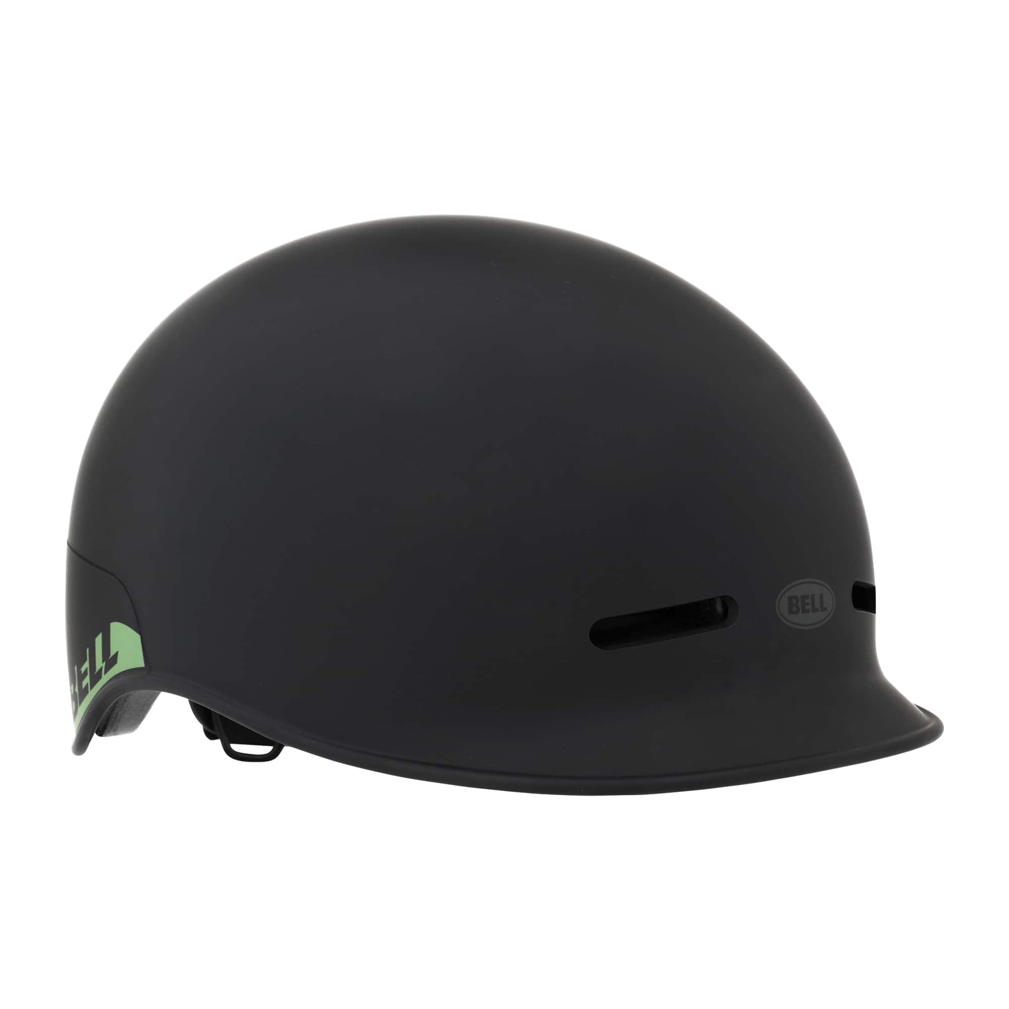 Front. Bell - Huxley Helmet for Bike and Scooter - BLACK/GREEN.