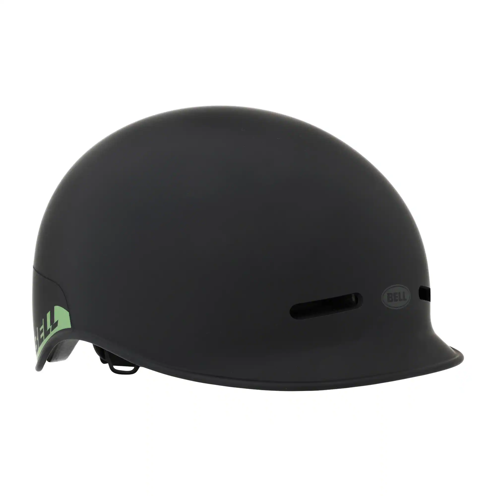 Front. Bell - Huxley Helmet for Bike and Scooter - BLACK/GREEN.