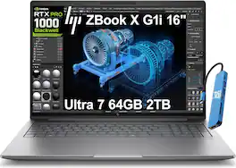 HP - Upgraded - ZBook X G1i 16'' FHD+ Mobile Workstation AI Laptop - NVIDIA RTX PRO 1000 - Intel Core Ultra 7 265H - 64GB RAM - 2TB SSD - Silver