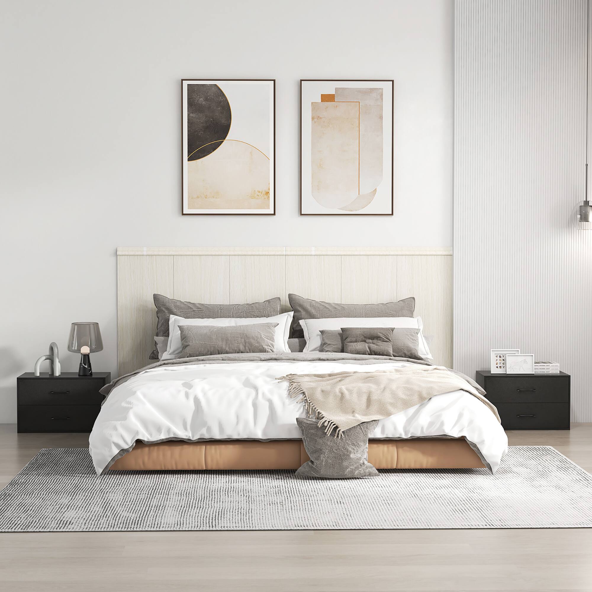 Alt View 1. Gymax - Gymax Stackable 2-Drawer Dresser Multi-Purpose Wooden Storage Cube Dresser - Black.