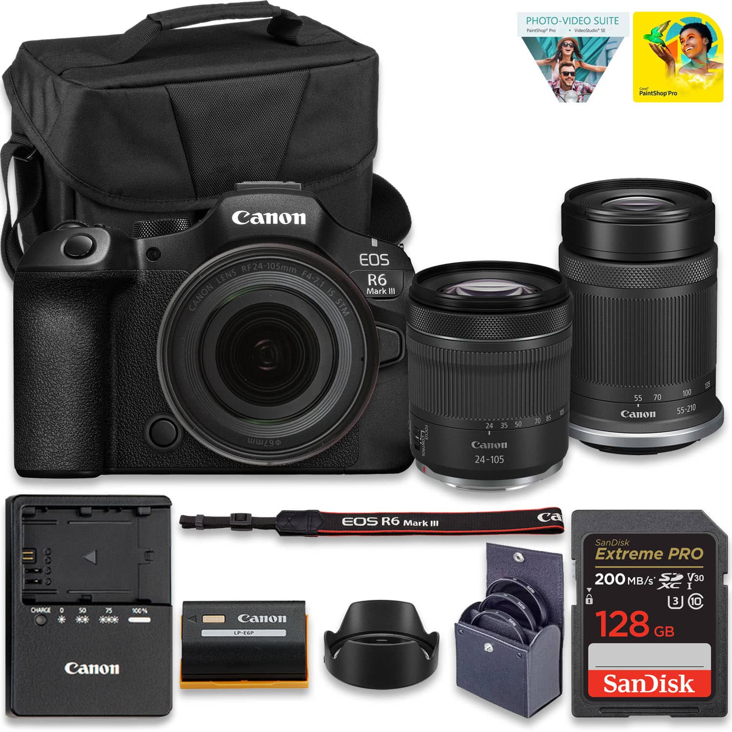 Bundle - Canon - EOS R6 Mark III Mirrorless Camera | USA Model | with RF 24-105mm f/4-7.1 is STM + RF-S 55-210mm f/5-7.1 is STM price history on PriceWatchPro